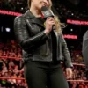 WWE Wrestler Ronda Rousey Biker Black Jacket