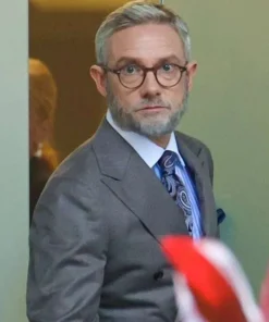 Wakanda Forever Everett K. Ross Film Black Panther Martin Freeman Double Breasted Suiting Ross Peacoat