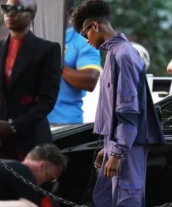 Wakanda Forever Film Black Panther Letitia Wright Shuri Purple Cotton Jacket