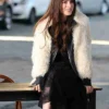 WeCrashed Anne Hathaway White Faux Fur Jacket