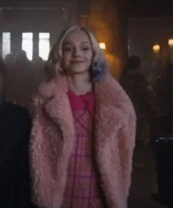 Wednesday 2022 Emma Myers Pink Fur Jacket