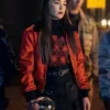 Wednesday 2022 Yoko Tanaka Red Bomber Jacket