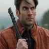 Wes Bentley TV Series Yellowstone Jamie Dutton Western Ranch Wear Brown Quilted Parachute Jacket For Sale