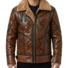 Mens Wesley Brown B3 Aviator Genuine Leather Jacket for sale