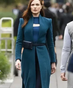 Westworld S4 E7 Evan Rachel Wood Blue Long Coat