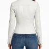 White Motorcycle Slim Fit Biker Leather Jacket For Womens