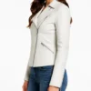 White Motorcycle Slim Fit Biker Leather Jacket Women