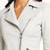 White Motorcycle Slim Fit Biker Leather Jacket Womens