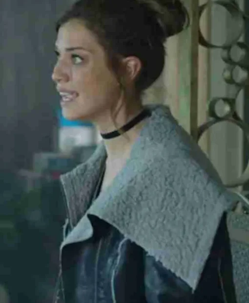 Who Killed Sara Elisa Shearling Inner Leather Jacket