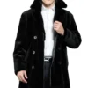 Wick Mens Black Mink Fur Mid Length Soft Coat