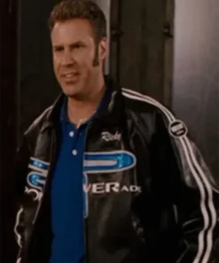 Will Ferrell Film Talladega Nights The Ballad Of Ricky Bobby Unisex Black Leather Jacket
