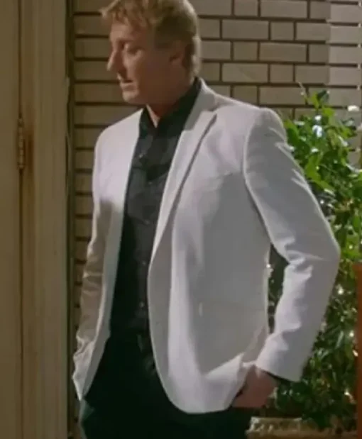 William Zabka Cobra Kai White Blazer Coat