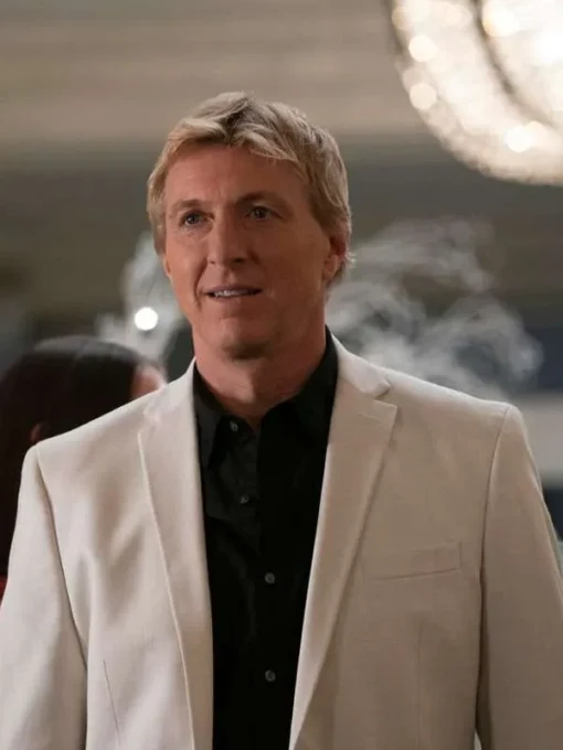William Zabka Cobra Kai White Blazer Coat