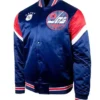 Winnipeg Jets Heavyweight Alt Blue Satin Varsity Jacket