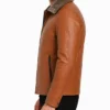 Winter Fur Collar Mustard Leather Jacket For Mens