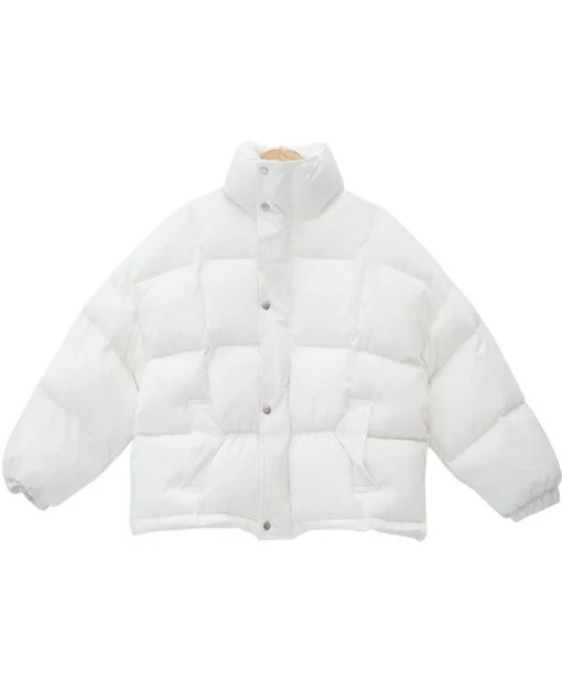 Without You Singer The Kid Laroi Charlton Jeffrey White Puffer Polyester Jacket