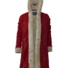 Women Christmas Mrs. Santa Claus Red Wool Blend Coat Costume