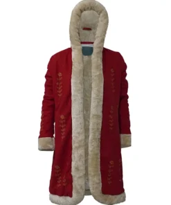 Women Christmas Mrs. Santa Claus Red Wool Blend Coat Costume
