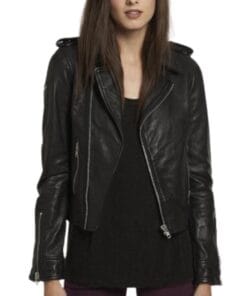 Women Classic Leather Jacket Winik