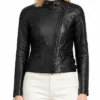 Women Motorcycle Black Jacket