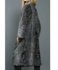 Women Real Persian Lamb Fur Trench Coat