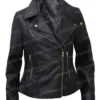 Women Slim Fit Moto Biker Style Jacket