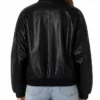 Women Virginia Edikted Women Black PU Leather Bomber Jacket