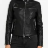 Womens Biker Leather Jackets Stripes