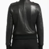 Womens Bomber Leather Black Jackets