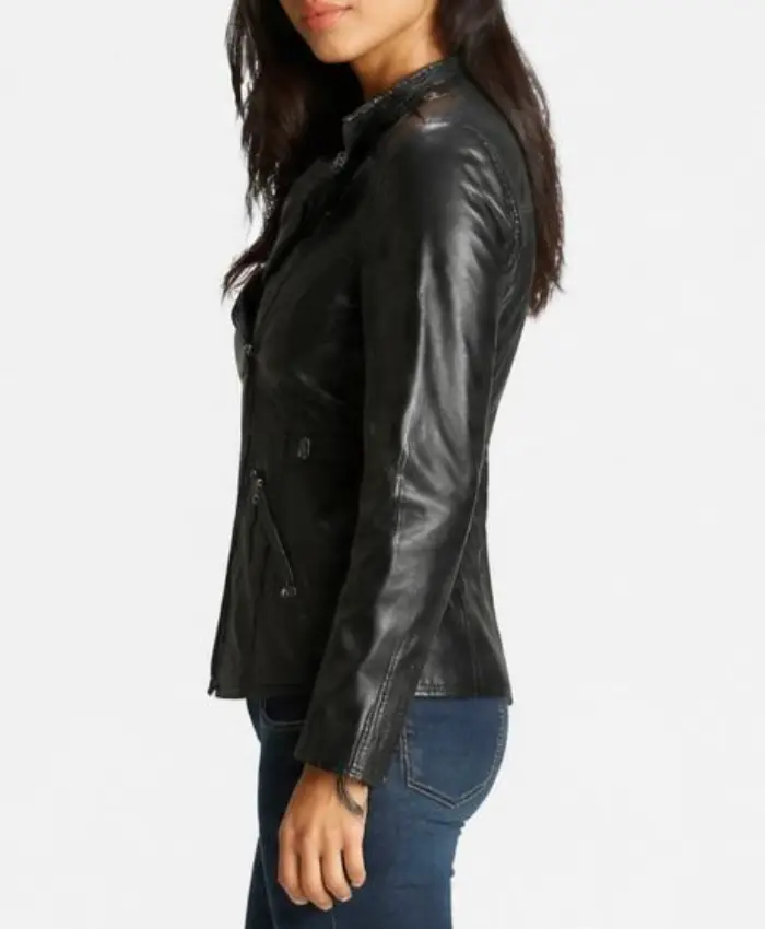 Womens Classic Leather Jacket Tina