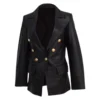 Women’s Kate Double-Breasted Black Leather Sheepskin Coat