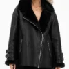 Womens Oversize Black Shearling Coat