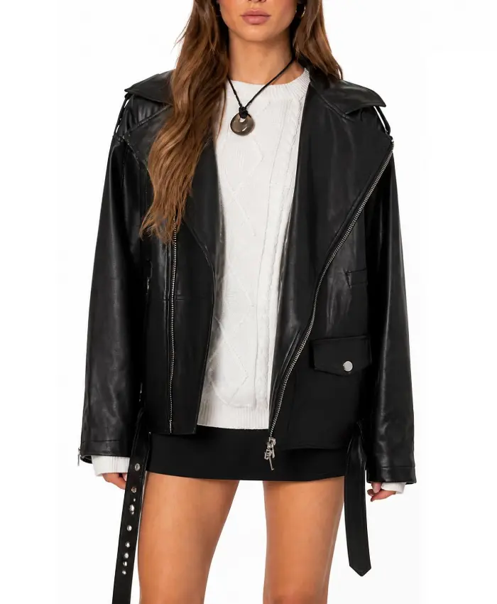 Womens Oversized Leather Jacket