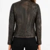 Womens Quilted Distressed Brown Jacket