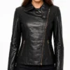 Womens Slim Fit Moto Biker Style Jacket