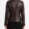 Women’s Slim Fit Motorcycle Leather Brown Jacket