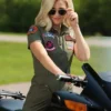 Womens Top Gun Green Cotton Adult Flight Uniform Costume