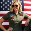 Womens Top Gun Green Uniform Cotton Adult Flight Costume