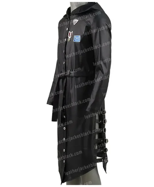 Womens Video Game Black PUBG Leather Coat