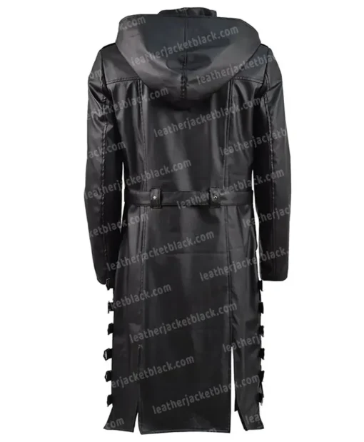 Womens Video Game PUBG Black Leather Coat