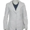 Women's White Wool Blend Blazer Coat