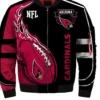 Woodie Arizona Cardinals Red and Black Bomber Jacket