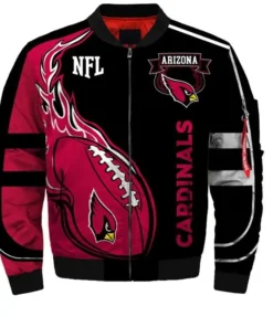 Woodie Arizona Cardinals Red and Black Bomber Jacket