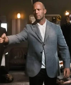 Wrath Of Man Jason Statham Grey Suiting Fabric Blazer