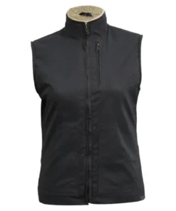 Yellowstone Avery Shearling Fur Grey Denim Vest