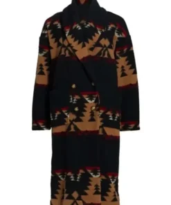 Yellowstone Beth Dutton Black Aztec Printed Coat