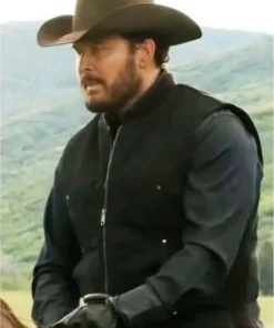 Yellowstone Cole Hauser Black Wool Vest