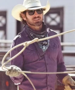 Yellowstone Ian Bohen Purple Cotton Fabric Jacket