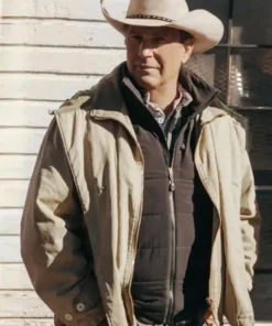 Yellowstone John Dutton Cotton Beige Quilted Jacket