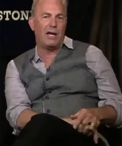 Yellowstone Kevin Costner Grey Cotton Fabric Vest